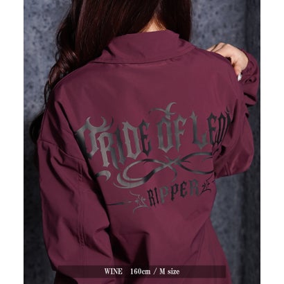 ワンフォークロージング 1111clothing グラフィック コーチジャケット （WINE）｜詳細画像