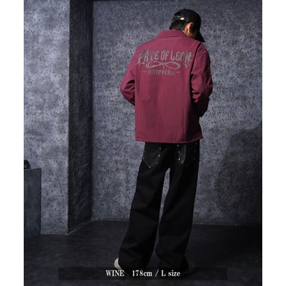 ワンフォークロージング 1111clothing グラフィック コーチジャケット （WINE）｜詳細画像