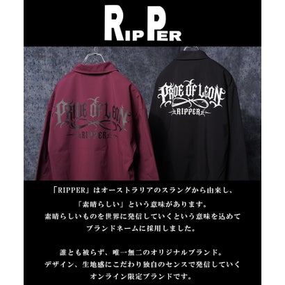 ワンフォークロージング 1111clothing グラフィック コーチジャケット （WINE）｜詳細画像