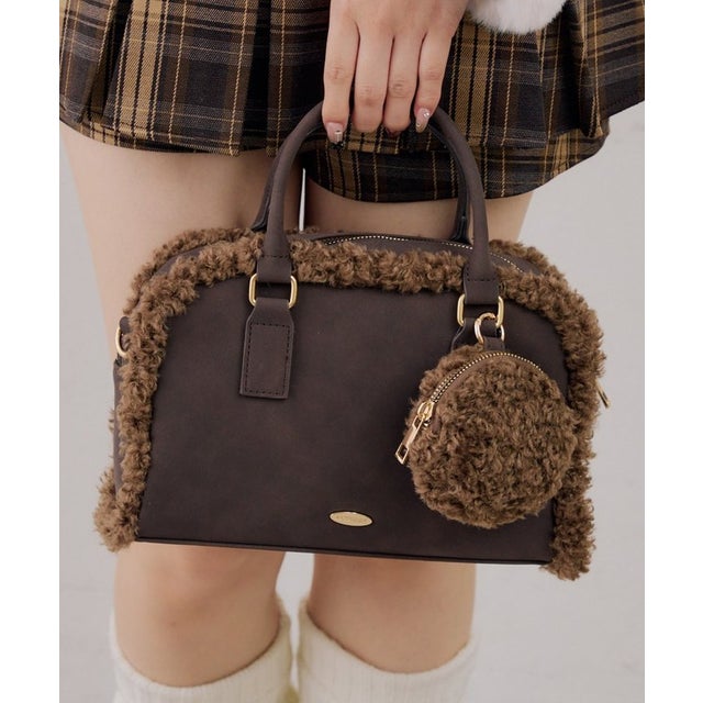 【RMAF】ムートンボストンバック （brown）