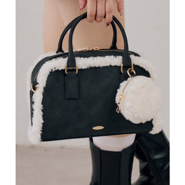 【RMAF】ムートンボストンバック （black）