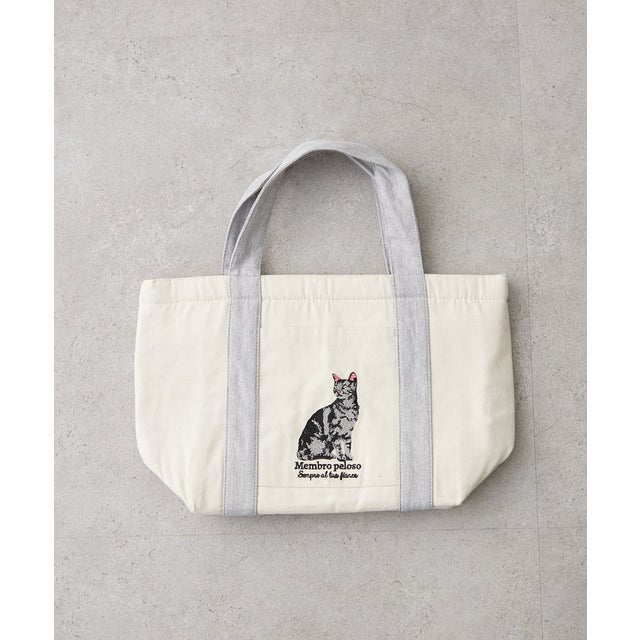 【うちのこシリーズ】アニマル刺繍保冷トート （beige）