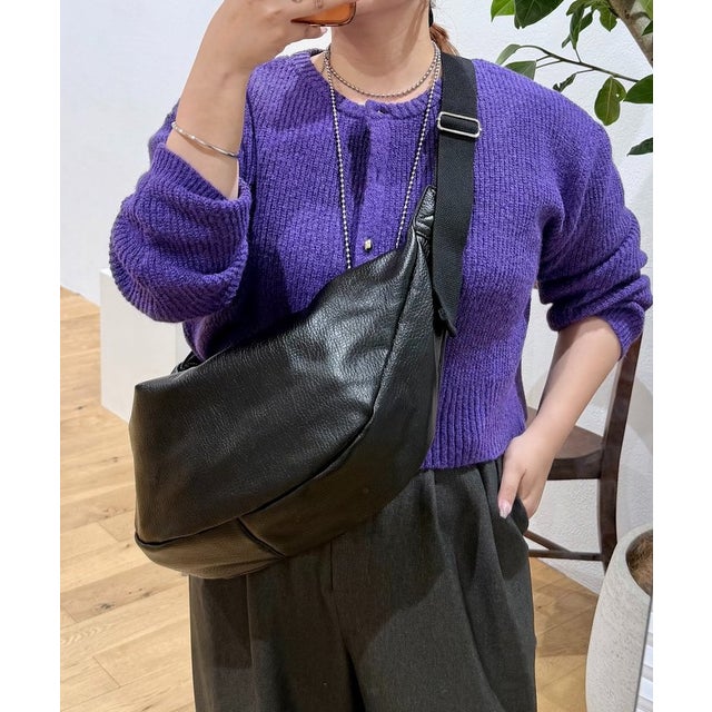 ソフティ合皮ラウンドショルダー （black）