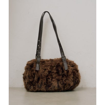 ナイスクラップ NICE CLAUP 【RMAF】フェイクファーボストンバック （brown）｜詳細画像