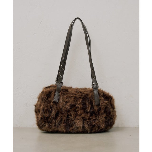 【RMAF】フェイクファーボストンバック （brown）