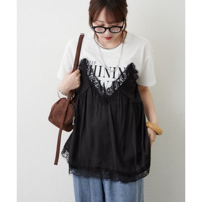 サテンキャミドッキングTシャツ （CGY）｜詳細画像