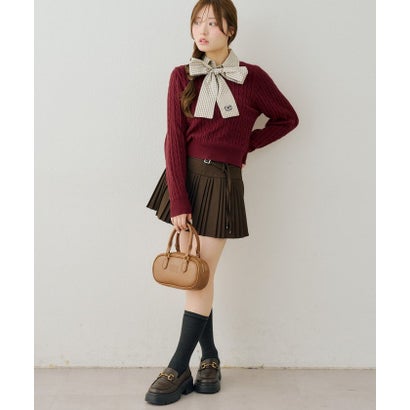 ナイスクラップ NICE CLAUP 【continuer】ドッキングボウタイニット （NVY）｜詳細画像