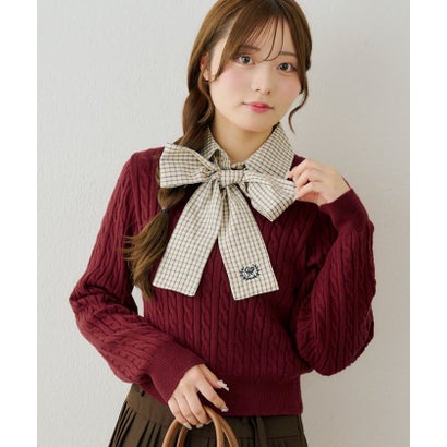 ナイスクラップ NICE CLAUP 【continuer】ドッキングボウタイニット （BRD）｜詳細画像
