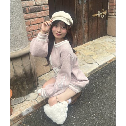 ナイスクラップ NICE CLAUP 【continuer】ハートロゴニット （NVY）｜詳細画像
