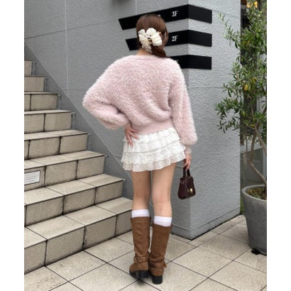 ナイスクラップ NICE CLAUP 【ANOTHER BRANCH】フェザーロゴ袖パールニット （CGY）｜詳細画像