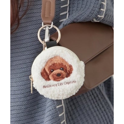 ナイスクラップ NICE CLAUP 【人気シリーズ！】アニマル刺繍ボア丸ポーチ （BR）｜詳細画像