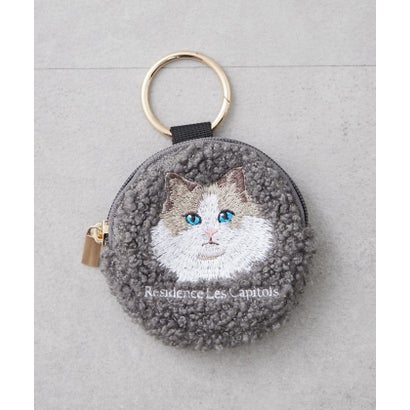 ナイスクラップ NICE CLAUP 【人気シリーズ！】アニマル刺繍ボア丸ポーチ （BR）｜詳細画像