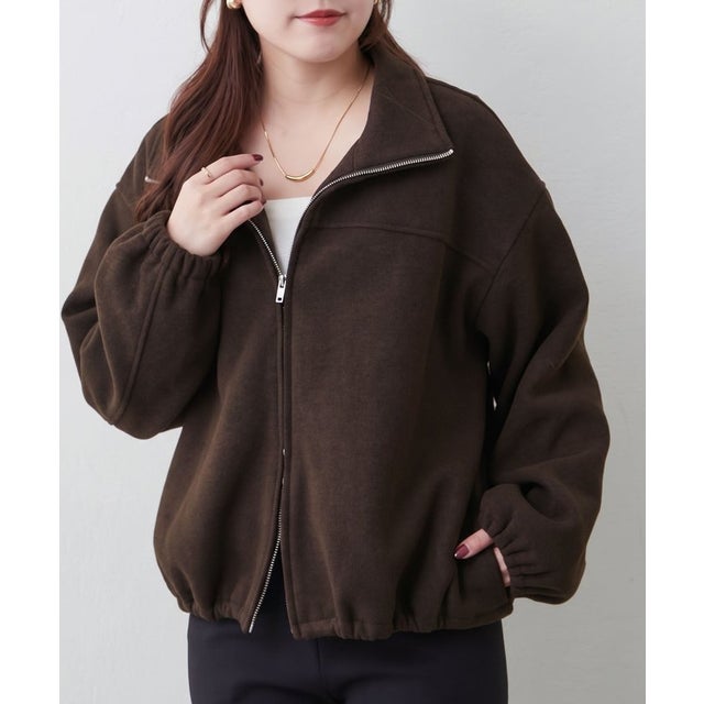 ダブルフェイススタンドWZIPブルゾン （brown）