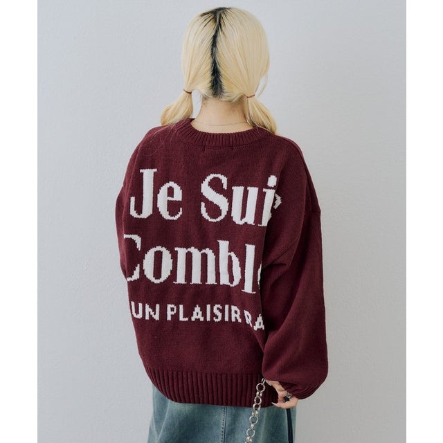 【continuer】バックロゴモールニット （bordeaux）