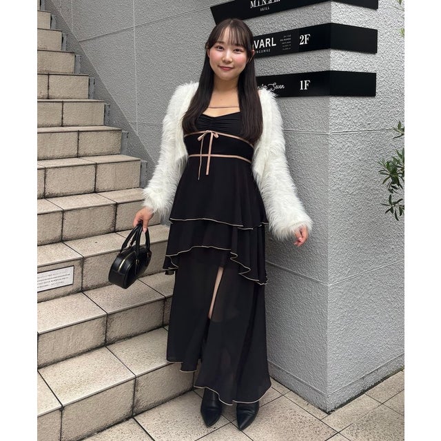 アシメロングスリットキャミJSK （black）
