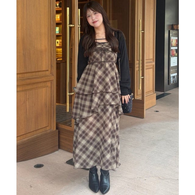 アシメロングスリットキャミJSK （brown(2)）