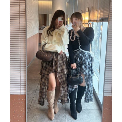 ナイスクラップ NICE CLAUP 【@reve.perle_/@nc_runa0119企画】ラッフルロングスカート （BKM）｜詳細画像
