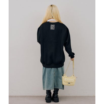 【continuer】箔プリントロゴ裏起毛トレーナー （offwhite）｜詳細画像