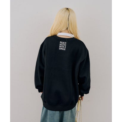 【continuer】箔プリントロゴ裏起毛トレーナー （offwhite）｜詳細画像