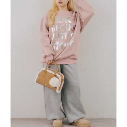 【continuer】箔プリントロゴ裏起毛トレーナー （offwhite）｜詳細画像