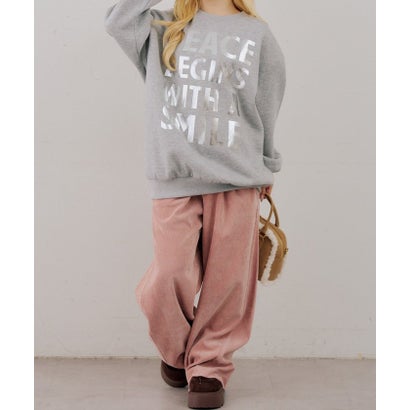 【continuer】箔プリントロゴ裏起毛トレーナー （offwhite）｜詳細画像