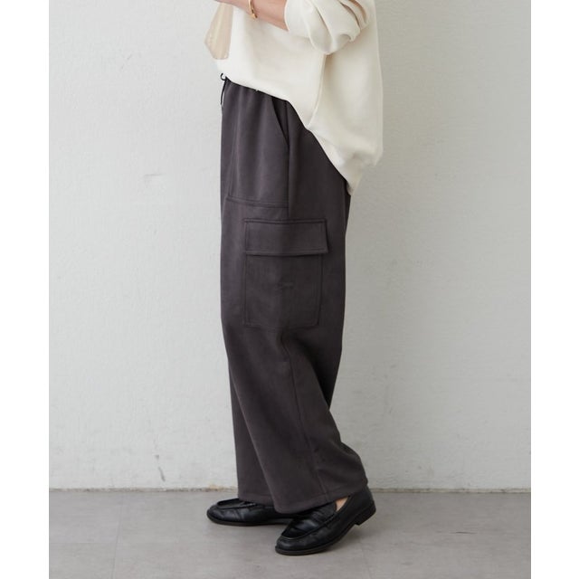 【ラクしてきれい】ウエストゴムに拘ったスエポンカーゴパンツ （charcoal）