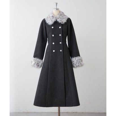 【Mavie..7】ファー付ロングコート （black）｜詳細画像