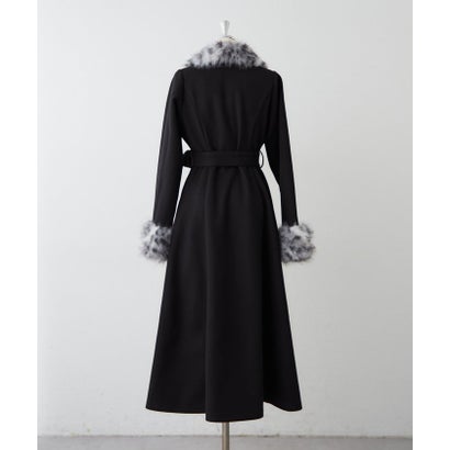 【Mavie..7】ファー付ロングコート （black）｜詳細画像