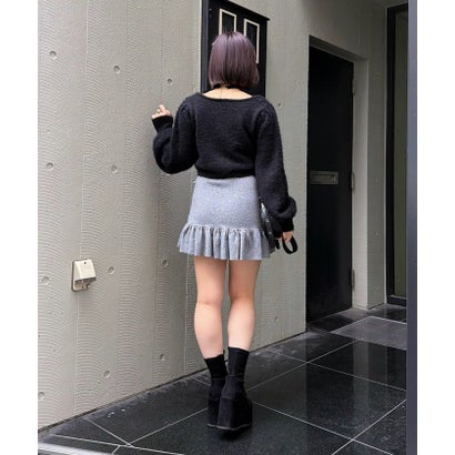 【Mavie..7】デザインニットスカパン （black）｜詳細画像