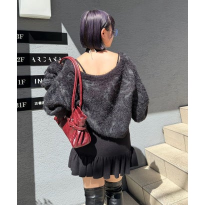 【Mavie..7】デザインニットスカパン （black）｜詳細画像