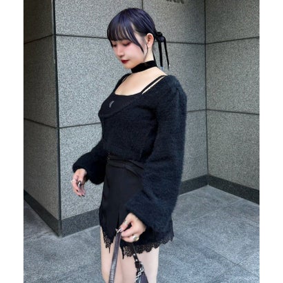 【Mavie..7】インナー付ボレロカーディガン （black）｜詳細画像