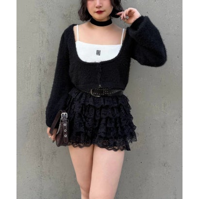 【Mavie..7】インナー付ボレロカーディガン （black）｜詳細画像