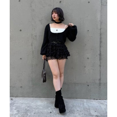 【Mavie..7】インナー付ボレロカーディガン （black）｜詳細画像