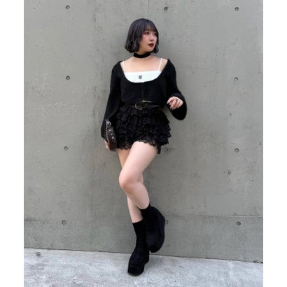 【Mavie..7】インナー付ボレロカーディガン （black）｜詳細画像