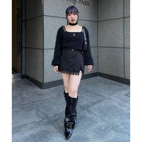 【Mavie..7】インナー付ボレロカーディガン （black）