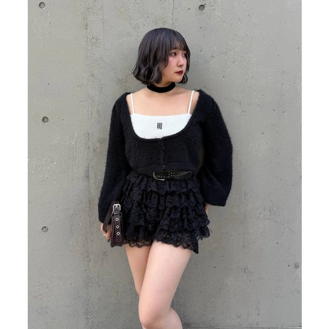【Mavie..7】インナー付ボレロカーディガン （offwhite）