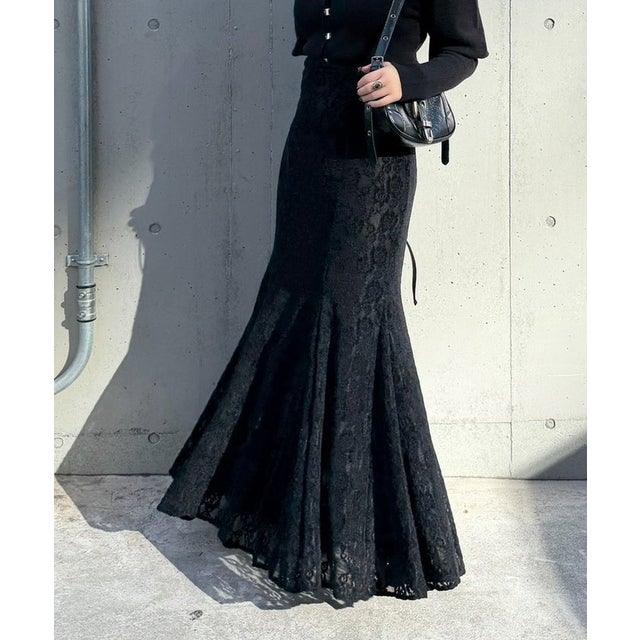 【Mavie..7】バックレースUPマーメイドスカート （black(2)）