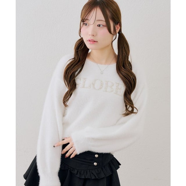 【continuer】キラキラロゴフェザーニット （offwhite）