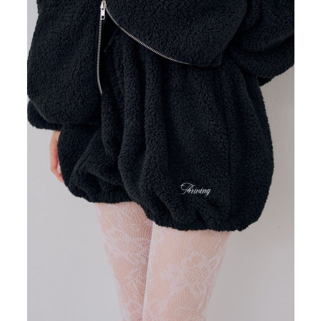 【continuer】【セットアップ可能】フワフワボアバルーンパンツ （black）