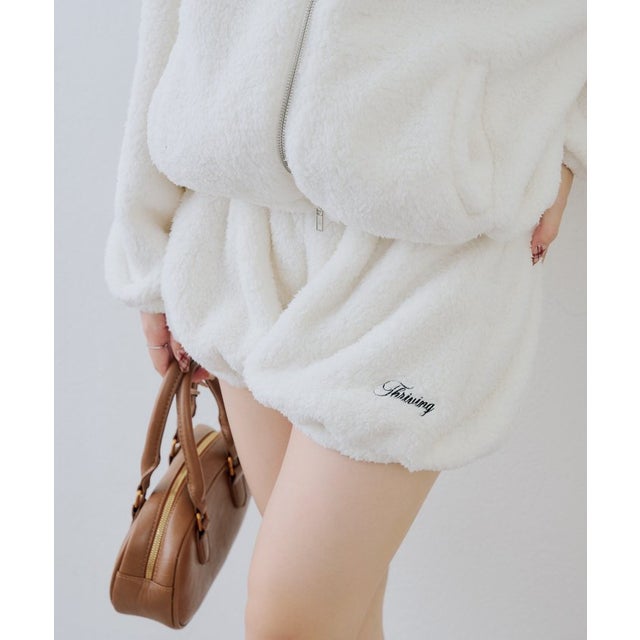【continuer】【セットアップ可能】フワフワボアバルーンパンツ （ivory）