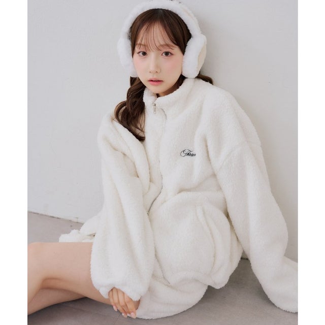 【continuer】【セットアップ可能】フワフワボアブルゾン （ivory）