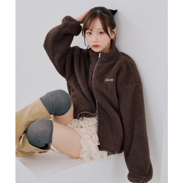 【continuer】【セットアップ可能】フワフワボアブルゾン （brown）