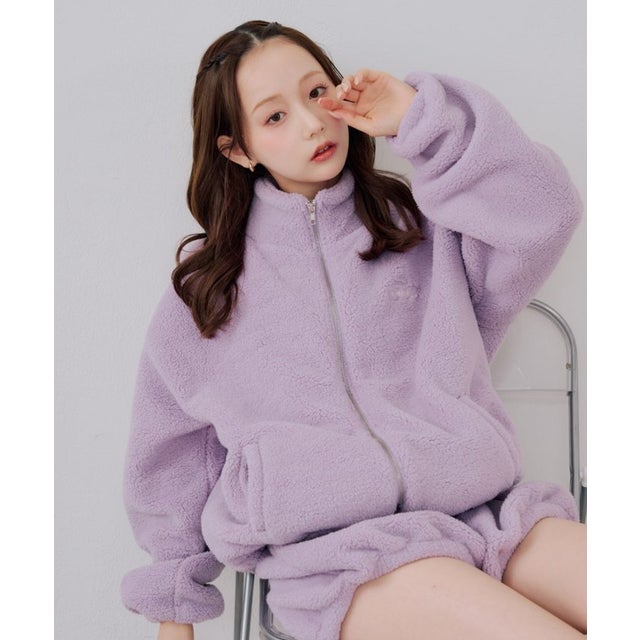 【continuer】【セットアップ可能】フワフワボアブルゾン （purple(1)）