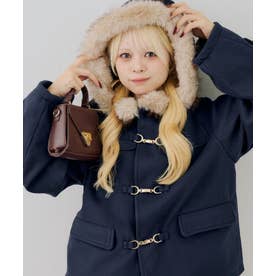 ファー付ダッフルショートコート （navy）