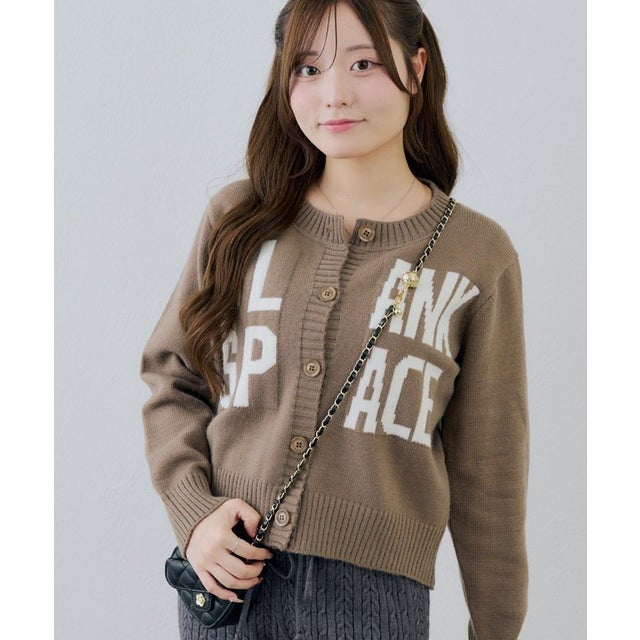 【continuer】ビッグロゴクルーカーデ （beige）
