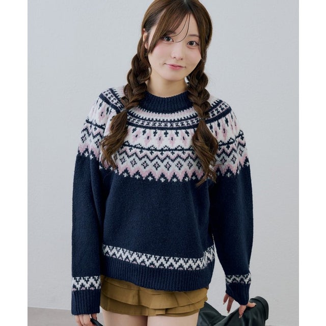 【ANOTHER BRANCH】ノルディック柄ニット （navy）