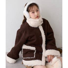 【RMAF】ムートンファースタンドミドルコート （brown）
