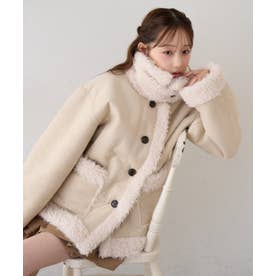 【RMAF】ムートンファースタンドミドルコート （ivory）