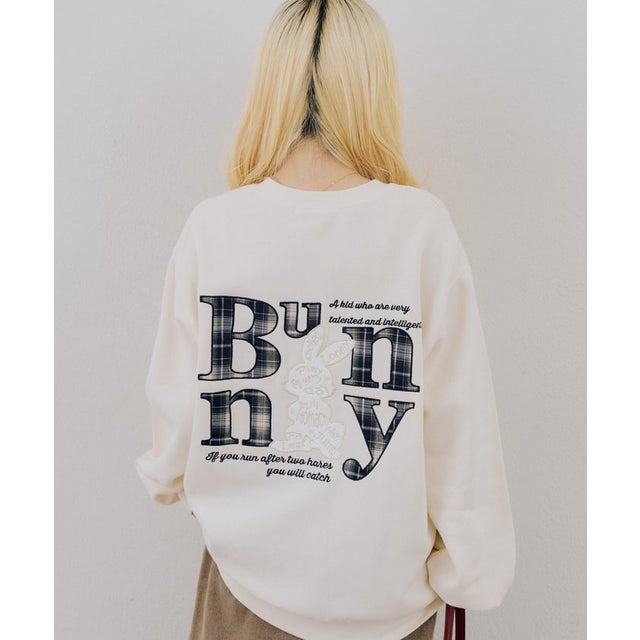 【ANOTHER BRANCH】チェックロゴ×ラビットスエット （ivory）