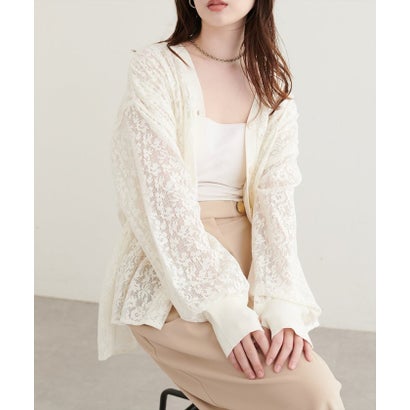 【natural couture】メッシュレースシャツカーデ （OFF）｜詳細画像